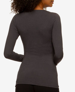 Felina Velvety Soft Long Sleeve Loungewear Top Charcoal Heather thumbnail 2