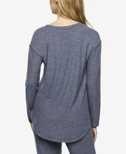 Felina Wo Super Soft Brushed Jersey Crew Neck Loungewear Top Blue/olive thumbnail 2