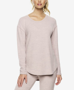Felina Wo Super Soft Brushed Jersey Crew Neck Loungewear Top Mstyrose/t thumbnail 1