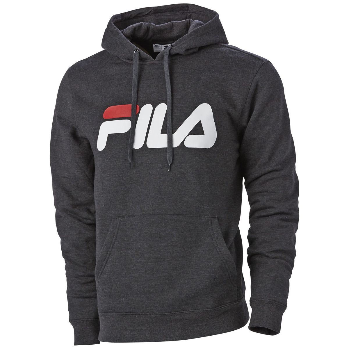 Fila Gray Logo Graphic Hoodie Pullover Cotton Sweatshirt