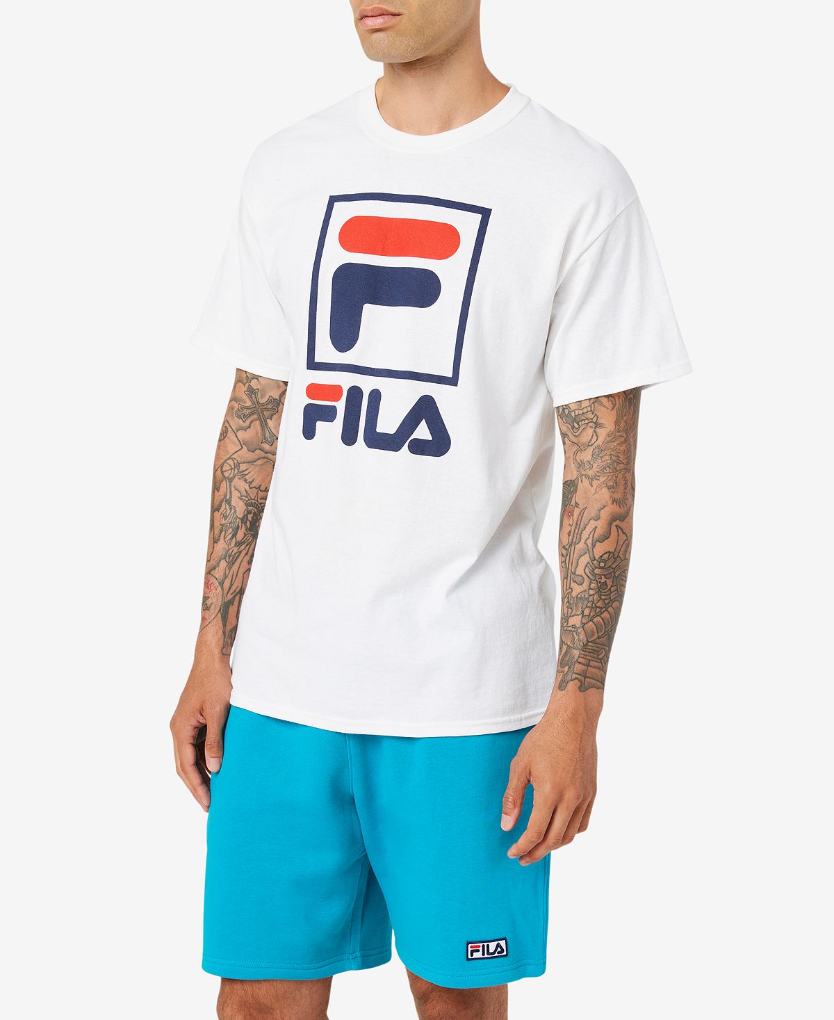 Fila Logo Graphic T-shirt White / Fila Navy / Fila Red