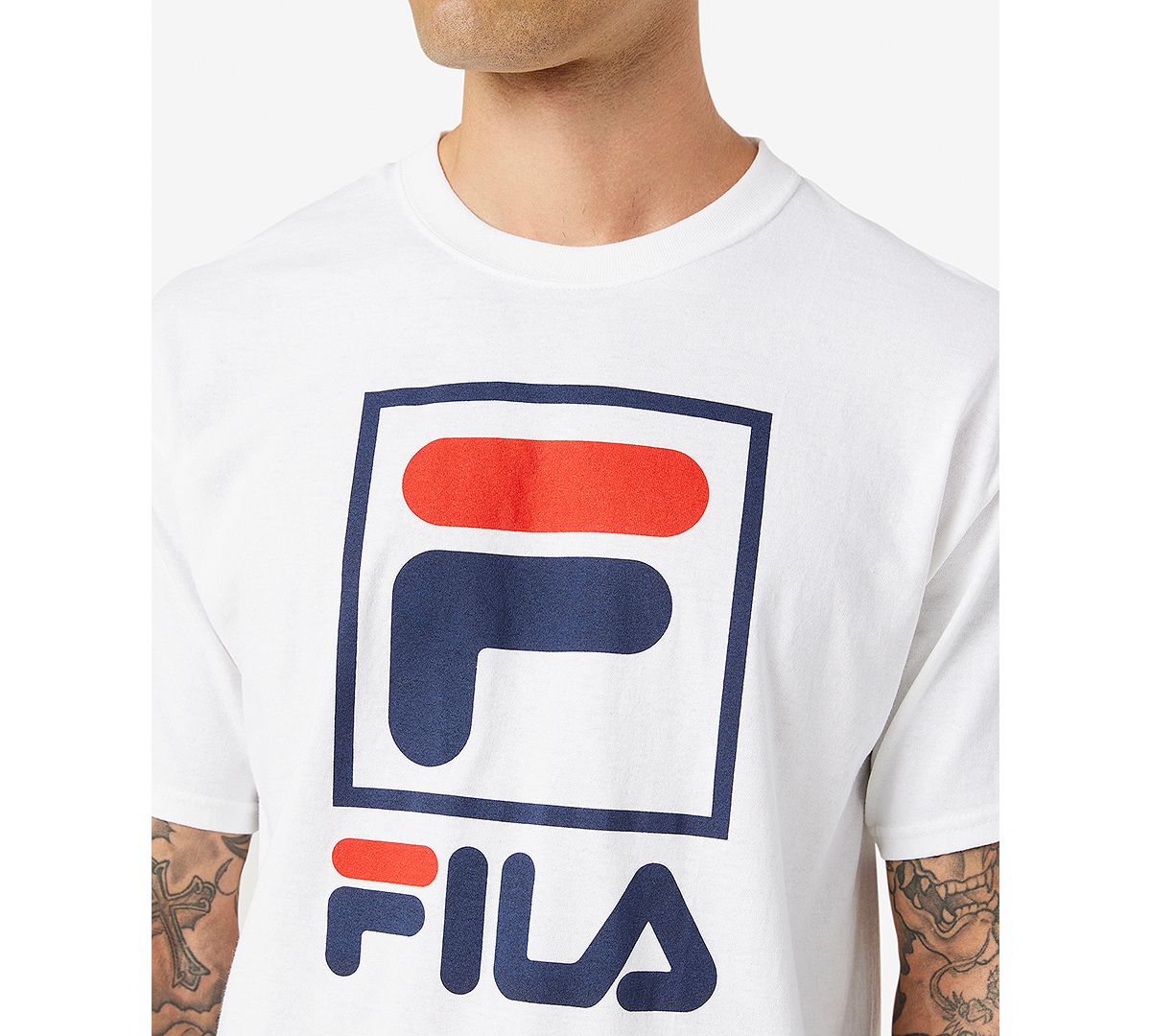 Fila Logo Graphic T-shirt White / Fila Navy / Fila Red