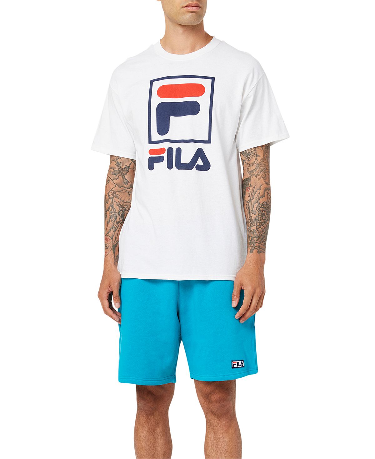 Fila Logo Graphic T-shirt White / Fila Navy / Fila Red