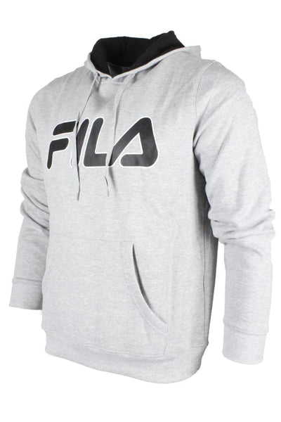 Fila Men's Filled Outline Graphic Logo Front Pocket Heavy Fleece Hoodie Heather