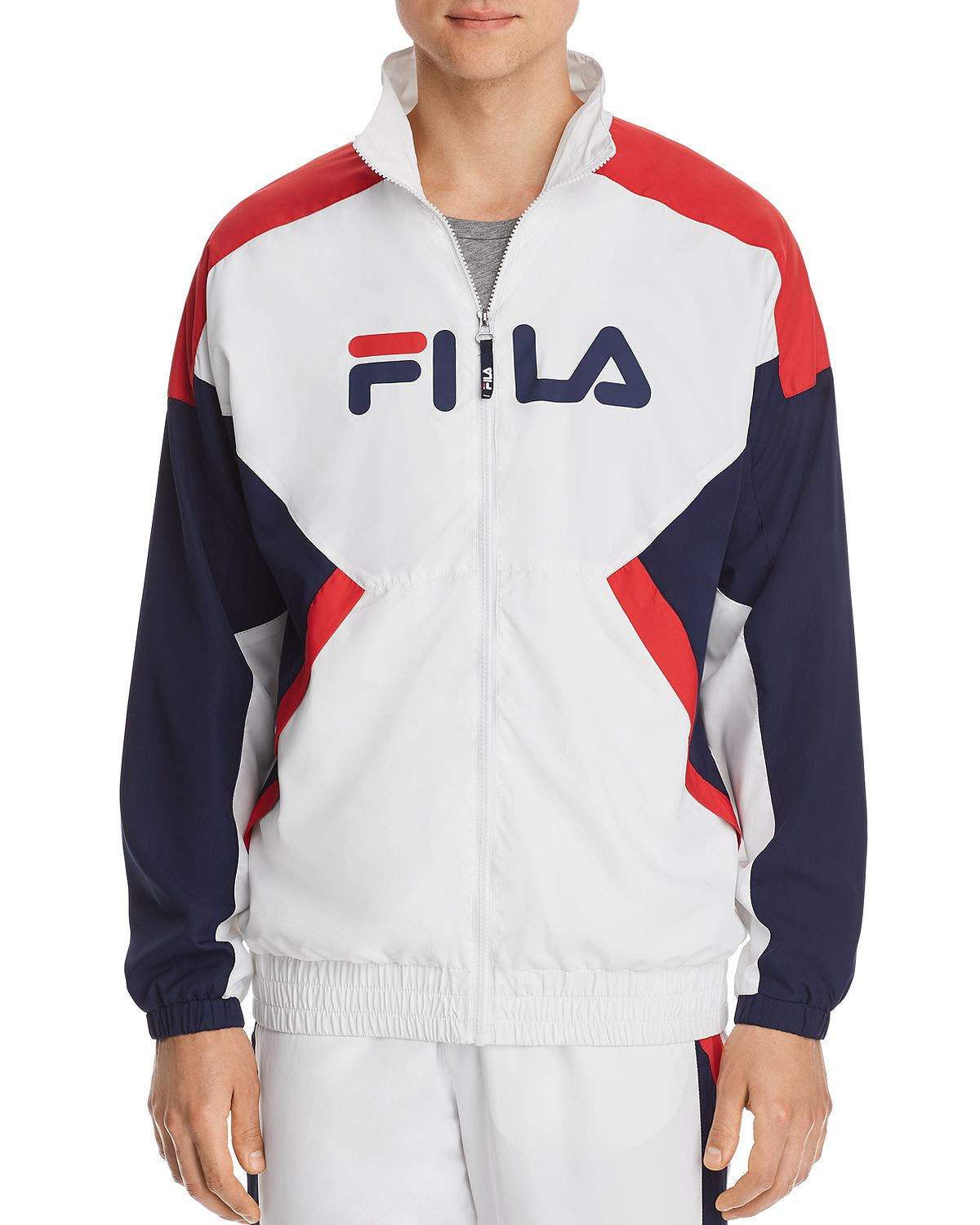 Fila Olivero Color-block Windbreaker Jacket White/Peacoat/Red