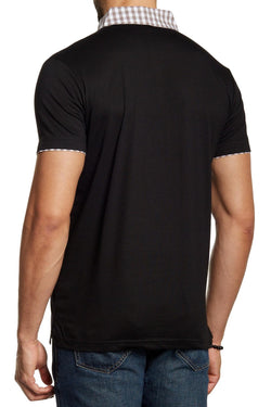 Filthy Etiquette Black & Beige Mason Polo Shirt thumbnail 2