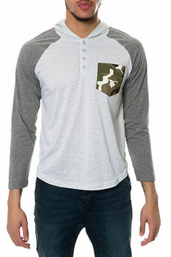 Filthy Etiquette Grey Henderson Henley Hoodie thumbnail 1