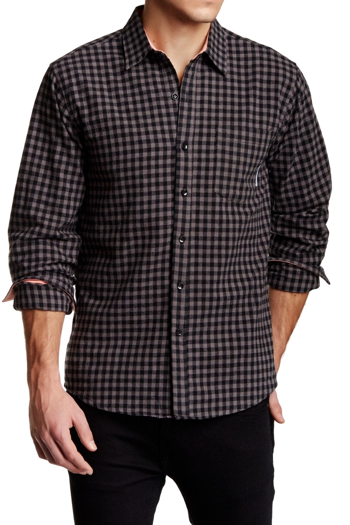 Filthy Etiquette Grey & Black Harper Button-Up Shirt