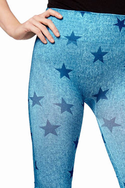 First Looks by HUE Blue Denim-Star Seamless Legging thumbnail 3