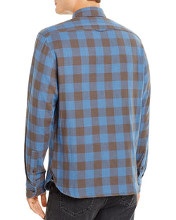 Flag & Anthem Belhaven Double-faced Check Print Regular Fit Shirt Blue/Black Plaid thumbnail 2