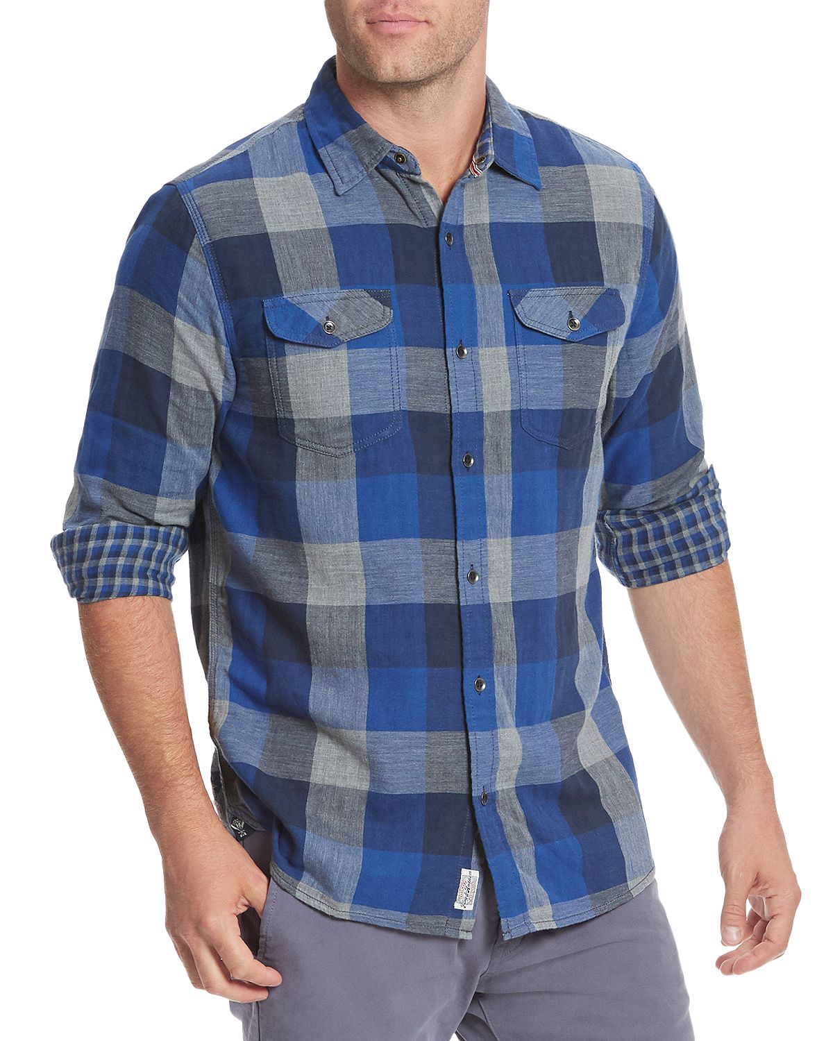 Flag & Anthem Benton Plaid Flannel Regular Fit Button-down Shirt Blue Combo