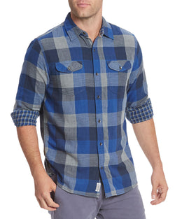 Flag & Anthem Benton Plaid Flannel Regular Fit Button-down Shirt Blue Combo thumbnail 1