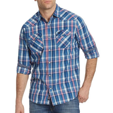Flag & Anthem Blue/pink Buena Vista Long Sleeve Western Shirt