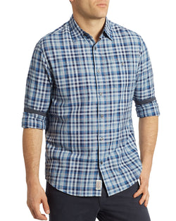 Flag & Anthem Clayton Pocket Plaid Regular Fit Button-down Shirt Blue Multi thumbnail 1