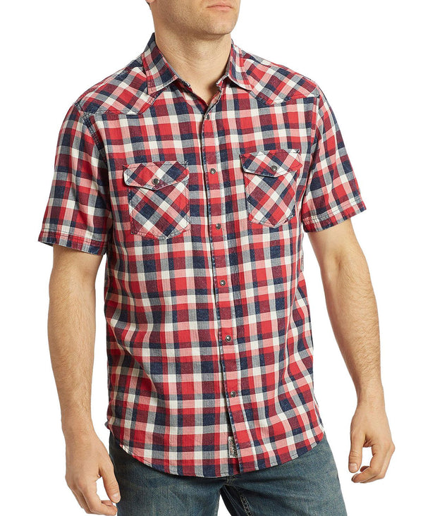 Flag & Anthem Dawson Short-sleeve Plaid Western Regular Fit Shirt Red