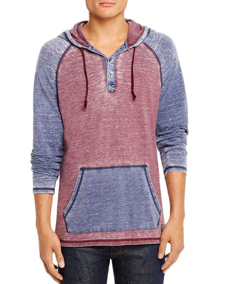 Flag & Anthem Keldron Burnout Color-block Hooded Sweatshirt Maroon/Navy
