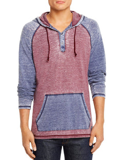 Flag & Anthem Keldron Burnout Color-block Hooded Sweatshirt Maroon/Navy thumbnail 1
