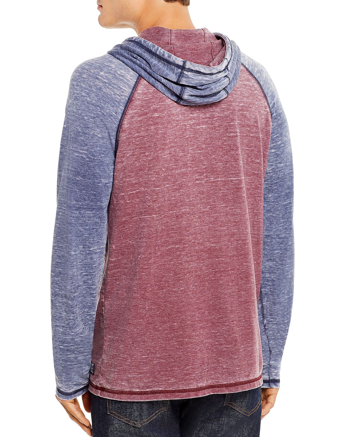 Flag & Anthem Keldron Burnout Color-block Hooded Sweatshirt Maroon/Navy