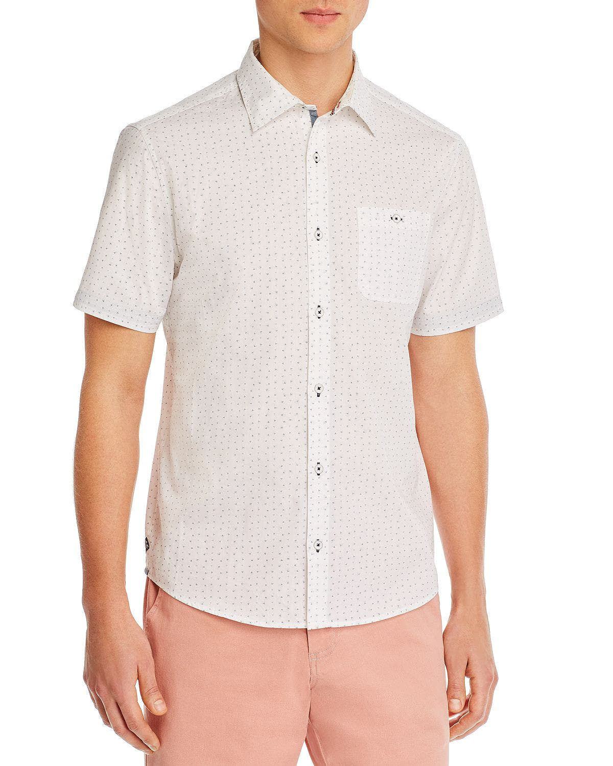 Flag & Anthem Millington Slim Fit Short-sleeve Shirt White/Blue Dot