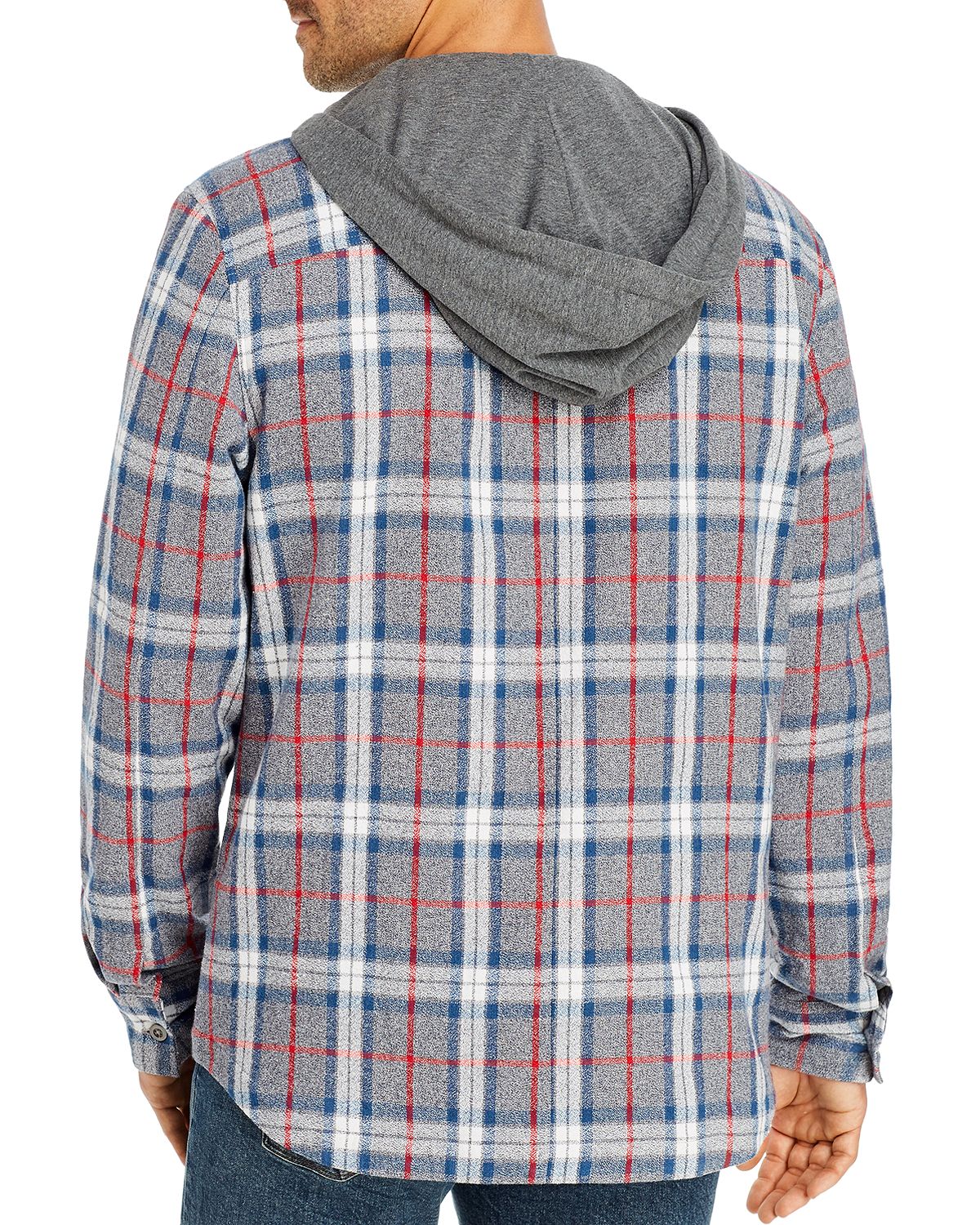 Flag & Anthem Paxton Plaid Hooded Regular Fit Shirt Gray/Red/Blue