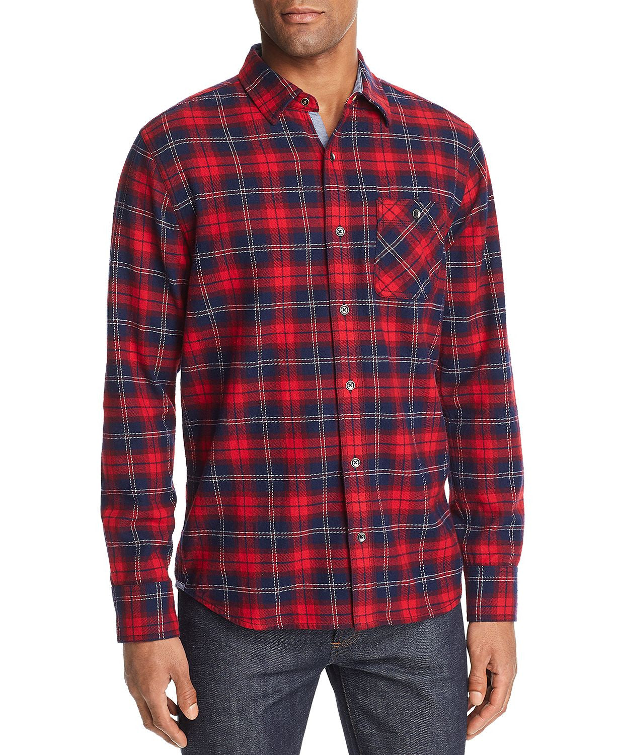 Flag & Anthem Tateville Flannel Button-down Shirt Red And Navy