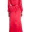 Flora By Flora Nikrooz Crimson Lace Trim Stella Charmeuse Long Robe