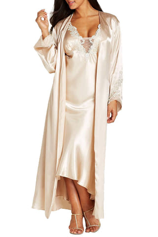 Flora By Flora Nikrooz PLUS Satin Stella Robe in Almond