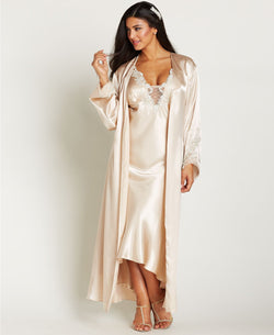 Flora By Flora Nikrooz PLUS Satin Stella Robe in Almond thumbnail 2