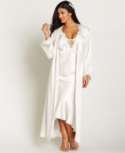 Flora By Flora Nikrooz PLUS Satin Stella Robe in Ivory thumbnail 2
