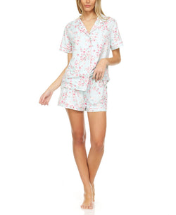 Flora By Flora Nikrooz Printed Pajama Shorts Set Mint thumbnail 1