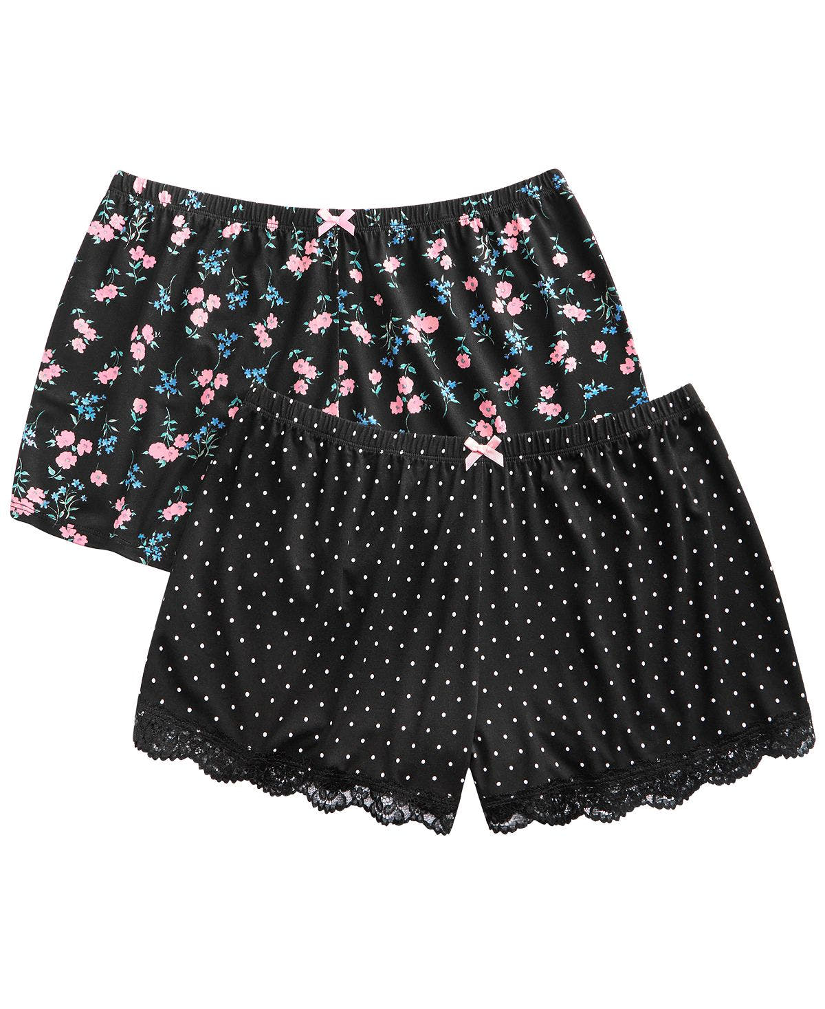 Flora By Flora Nikrooz Rylee 2-pk. Printed Sleep Shorts Black