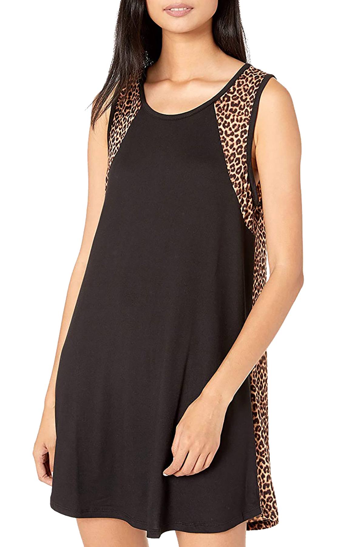 Flora By Flora Nikrooz Tanya Knit Chemise in Leopard/Black
