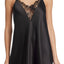 Flora Nikrooz Black Satin Jacquelyne Chemise
