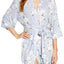 Flora Nikrooz Gray Lucca Floral Knit Kimono Wrap Robe