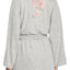 Flora Nikrooz Heather-Grey Floral-Embroidered Skylar Robe