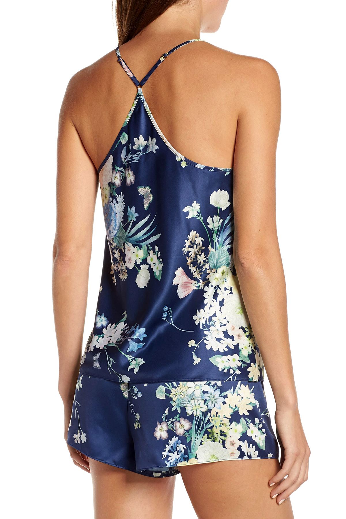 Flora Nikrooz Midnight Petra Floral Print Camisole / Short Lounge Set