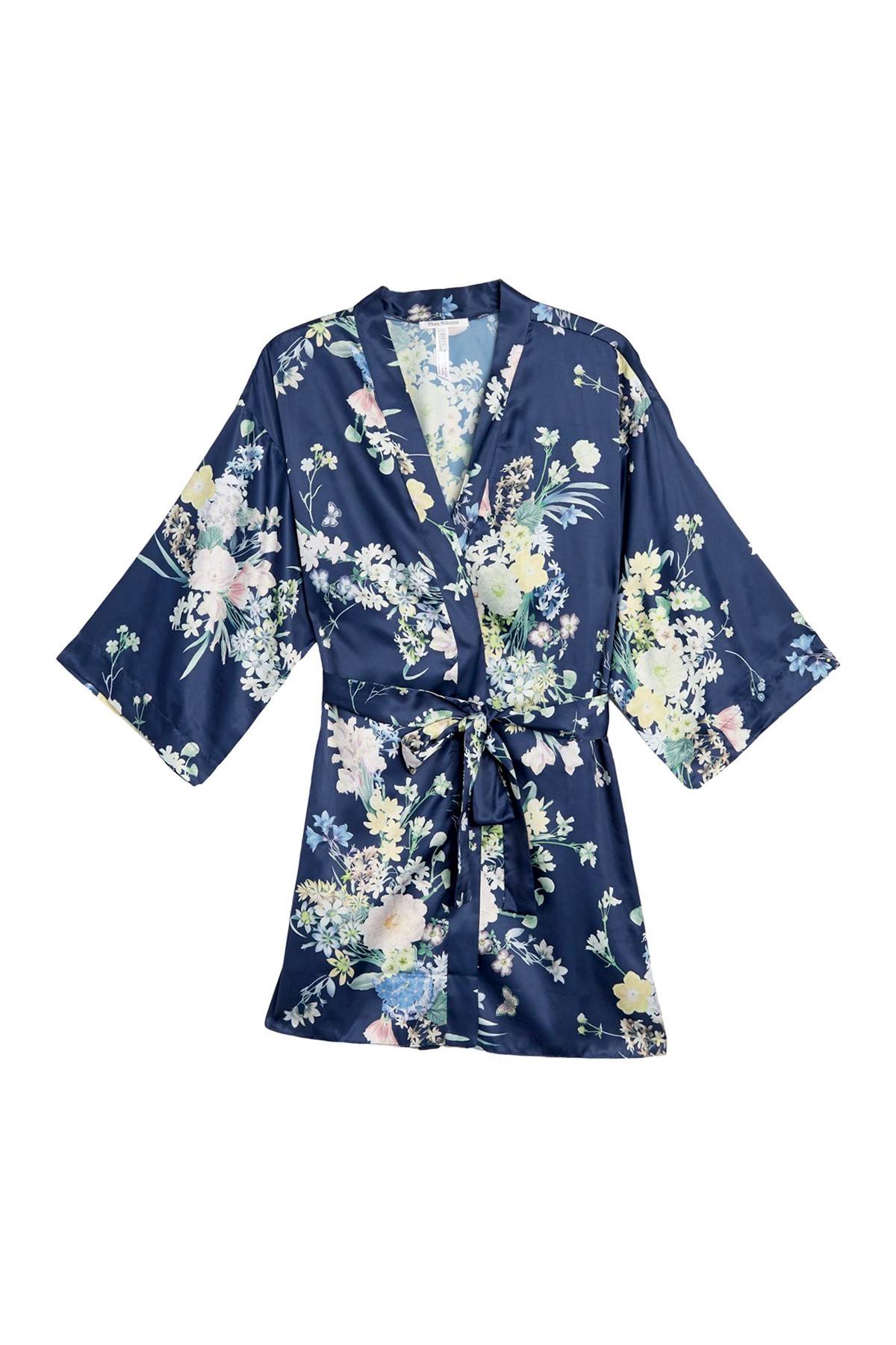 Flora Nikrooz Midnight Petra Kimono Wrap Robe