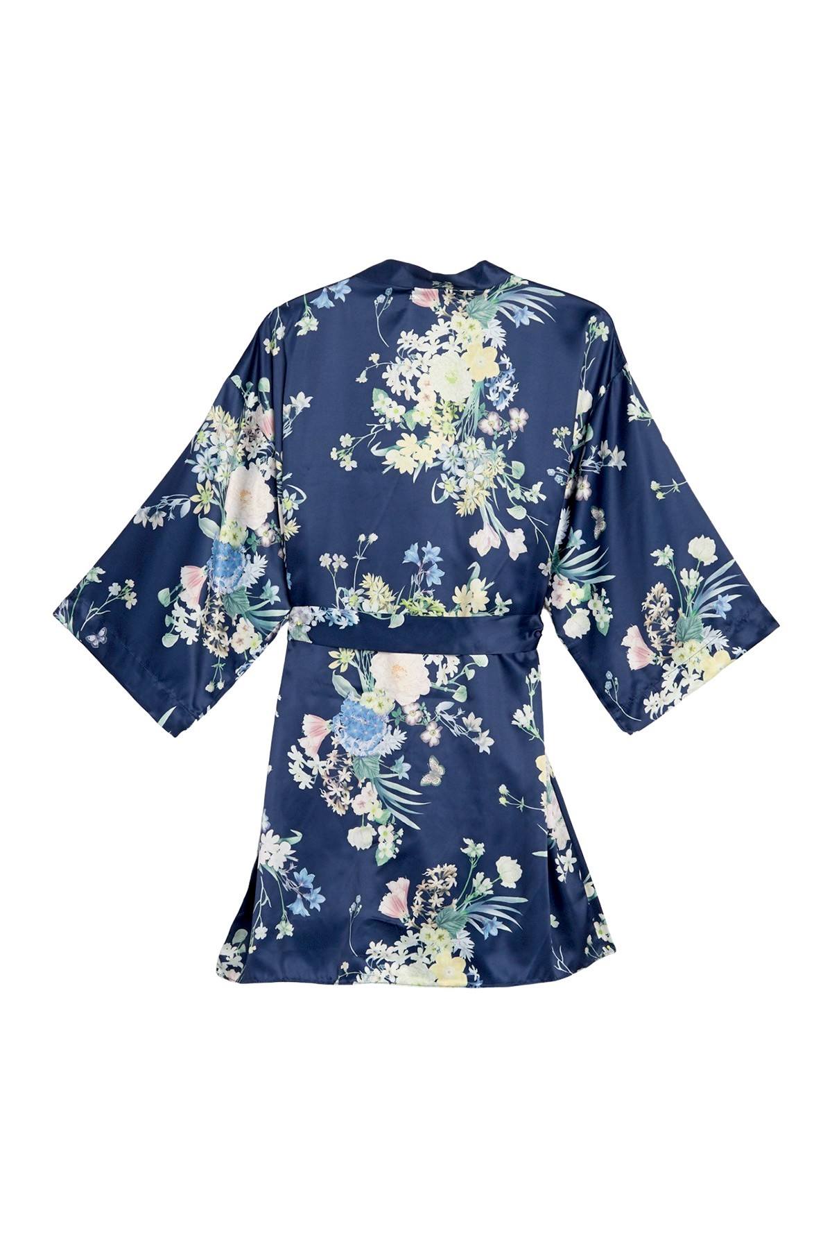 Flora Nikrooz Midnight Petra Kimono Wrap Robe