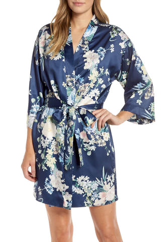 Flora Nikrooz Midnight Petra Kimono Wrap Robe