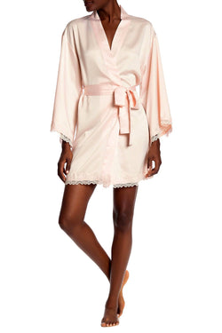 Flora Nikrooz Othela Charmeuse Robe in Peach Petal thumbnail 4