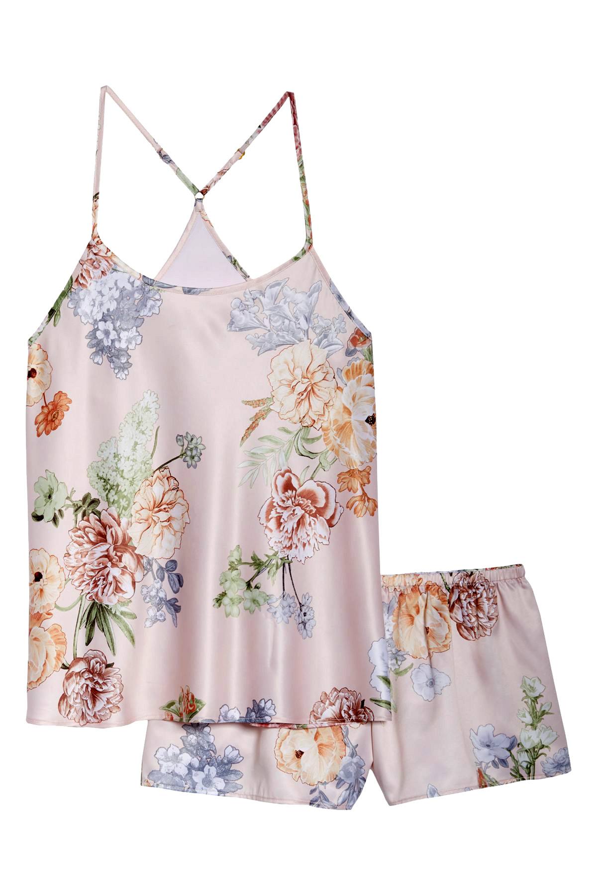 Flora Nikrooz Peach Arisa Floral Print Camisole / Short Lounge Set