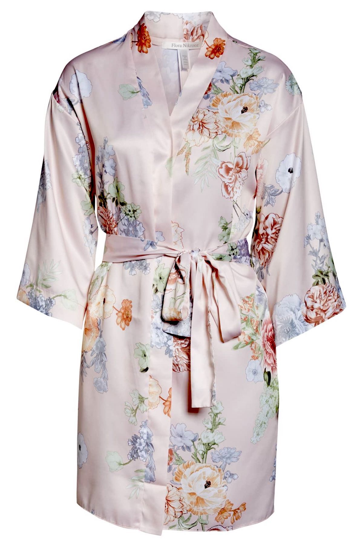 Flora Nikrooz Peach Arisa Floral Print Kimono Wrap Robe