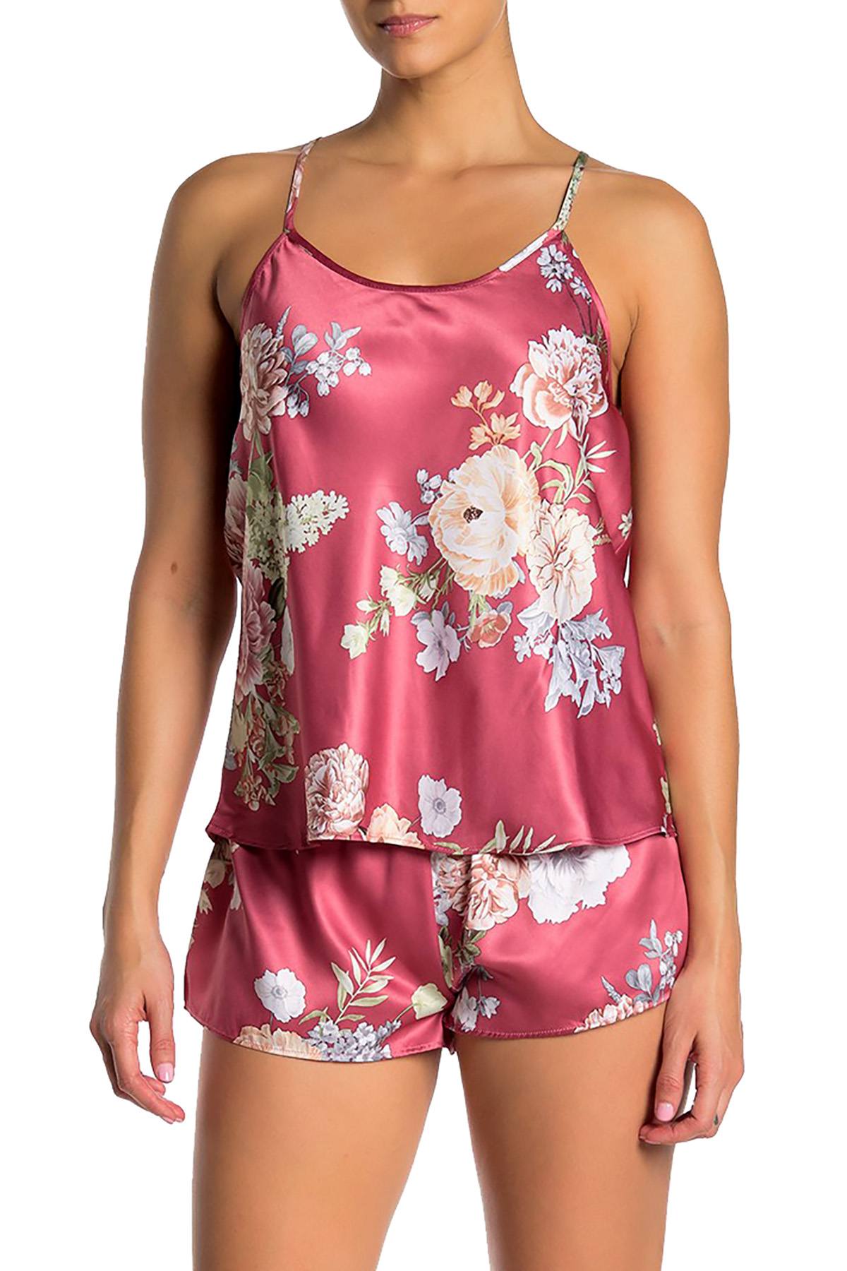 Flora Nikrooz Rosewater Arisa Floral Print Camisole / Short Lounge Set