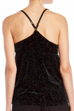 Flora by Flora Nikrooz Black Velvet Erika Burnout Pajama Top thumbnail 3