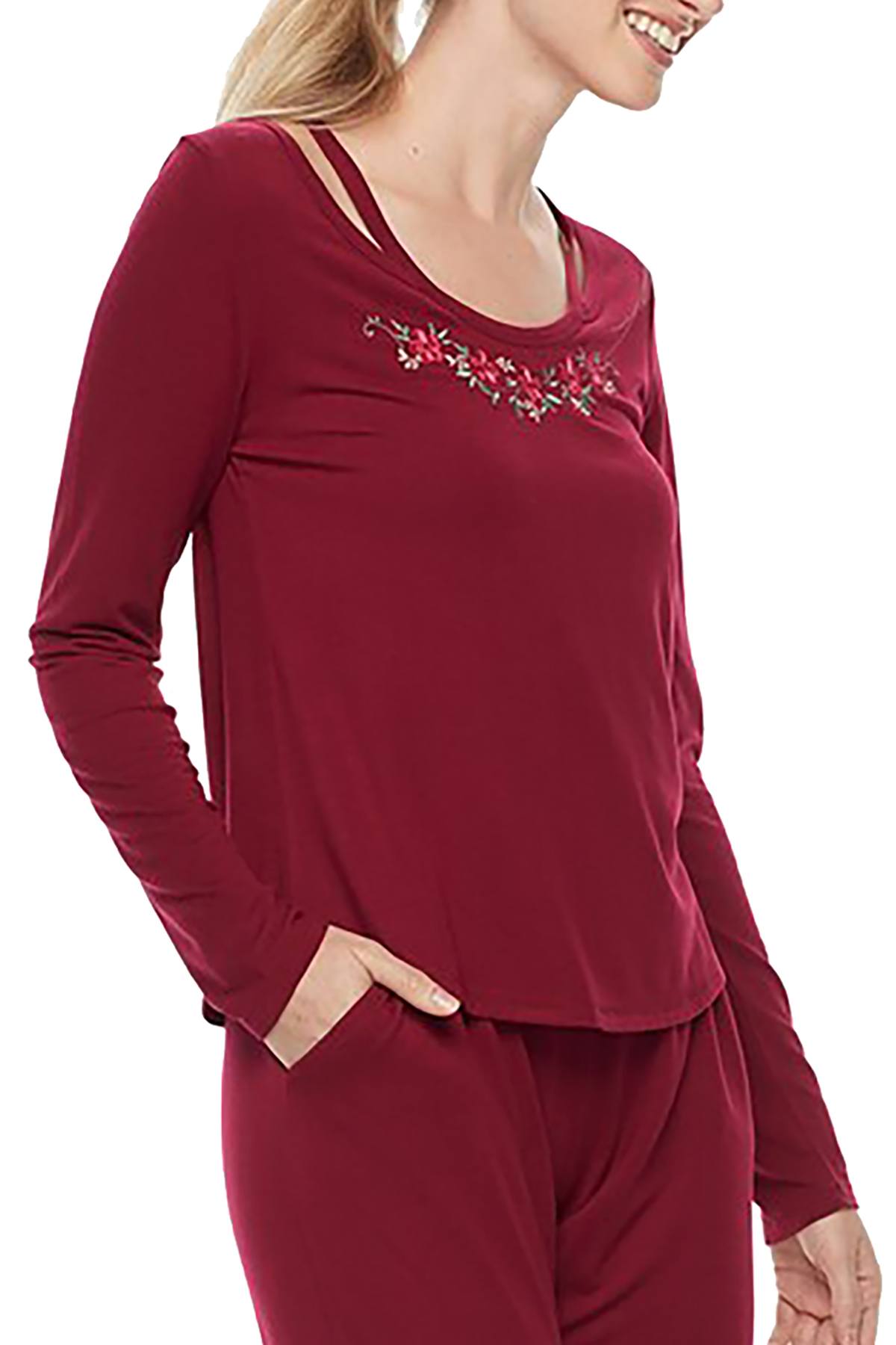Flora by Flora Nikrooz Brick Eleanor Cut Out Neckline Lounge Top