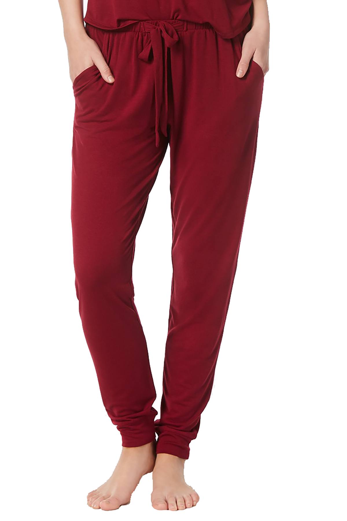 Flora by Flora Nikrooz Brick-Red Erika Velvet-Sleeve Knit PJ Set