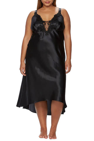 Flora by Flora Nikrooz PLUS Black Satin Stella Nightgown