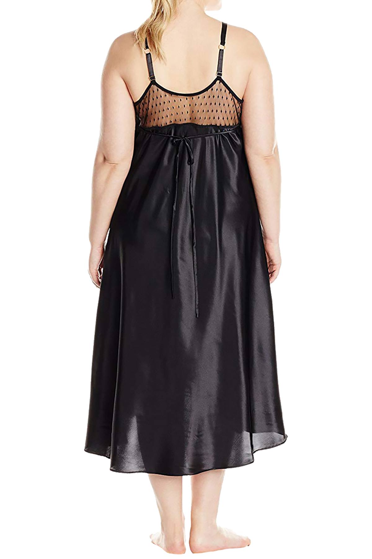 Flora by Flora Nikrooz PLUS Black Satin Stella Nightgown