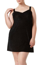 Flora by Flora Nikrooz PLUS Black Velvet-Knit Chemise