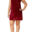 Flora by Flora Nikrooz PLUS Brick-Red Velvet-Knit Chemise